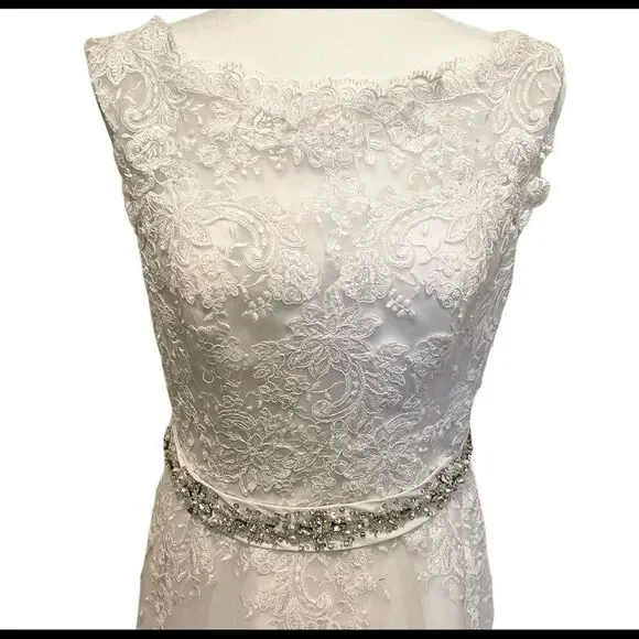 Mori Lee Wedding Dress 5370 Lace Embroidered Sash - Picture 4 of 12